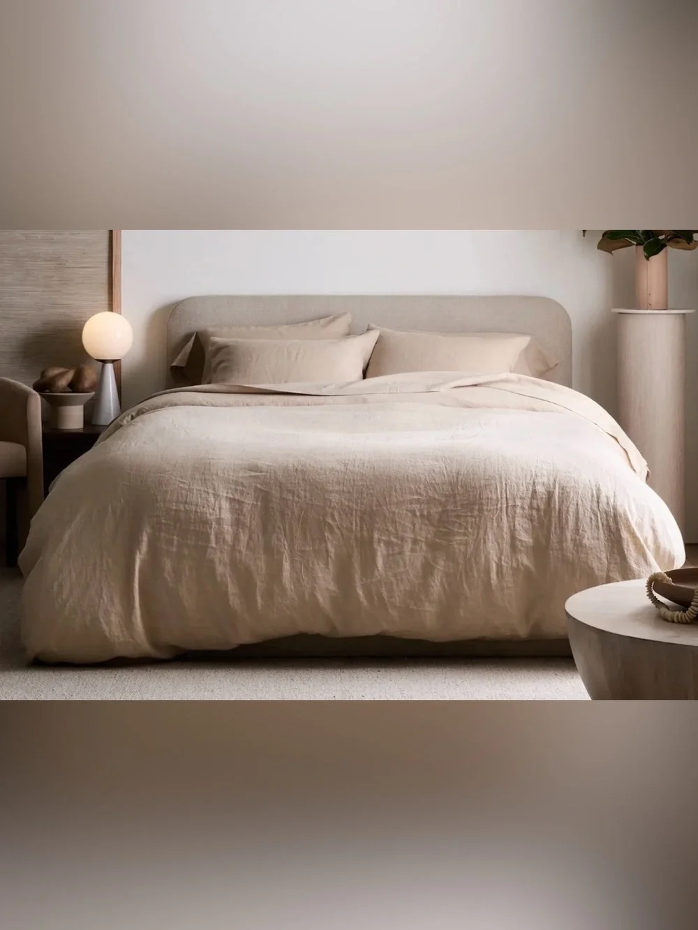 NWT Quince European Linen 1 Piece Duvet Cover, King/Cal (Toffee)